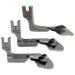 Knnuey 3 Pieces Hem Pull Tube Silk Chiffon Skirt Crimp Presser Foot Flat Auto Bow Curling Presser Foot 1/8+3/16+1/4