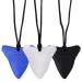 3-Piece Shark Tooth Chewing Necklace Set for Kids | Organic Silicone Autism Sensory Bite Ring Toys (Black White Blue) - Buy Online on GoSupps.com