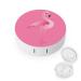 Flamingo Round Case For Contact Lens Kit Storage Box with Mirror Printed