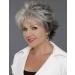 Short Gray Pixie Cut Wigs for White Women Silver Grey Curly Wig with Bangs Natural Wavy Synthetic Hair Wigs for Old Women