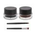 Music Flower 2-in-1-gel-Eyeliner-and-eye-brow-color set cosmetics make-up eyeliner long-adherent gel waterproof and black with eyebrow brushes
