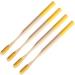 EXCEART 4pcs Organic Bamboo Toothbrushes with Charcoal Bristles for Natural Dental Care - Yellow - Buy Online on GoSupps.com