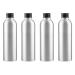 Zeoabsy 4 pieces 200 ml of empty round silver aluminum bottle with aluminum screw lid black 200ml screw bottles made of aluminum for filling for cosmetics essences oil bathroom hotel travel 200ml black