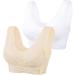 Ahagogo 2pc Ladies Underwire Sport Bra - Super Gather Yoga Running Vest - White Lace - Perfect for Active Wear - Buy Online on GoSupps.com