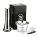 Capsule de caf Kfee rechargeable en acier inoxydable r utilisable pour capsules de caf Caffitaly Tchibo Cafissimo ALDI Expressi (capsule caf + tampon) Capsule de Caf + Tamper Caf