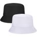 Rosoz Bucket Hat for Women Men - Summer Travel Beach Sun Hat - Unisex Black/White Outdoor Cap - Buy Online on GoSupps.com