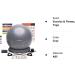 Wisemax Exercise Ball Chair Bundle - 65cm Gray with Ring Base, Resistance Bands, Pump, Carry Bag, Poster - Ideal for Home, Office, Gym Workouts - Buy Online on GoSupps.com