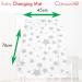 Callowesse Baby Changing Mat 79x47cm. Waterproof Wipe Clean Raised Edges Portable and Foldable Grey Stars Design - Buy Online on GoSupps.com