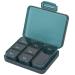 Portable Small Pill Box Travel Pill Box 7 Compartment Daily Pill Box for Medicines Drugs Vitamins and Fish Oil(Blue) 7 compartment Blue