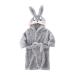 Miyanuby baby boys girl bathrobe soft flannel long arm animal hoodie morning coat nightwear homewear for children baby young girls gift 3-4 years #3 rabbits gray