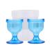 ChillEyes Colored Eye Wash Cups for Effective Eye Cleansing - with Storage Container - Eye Shaped Rim  Snug Fit (2 Pcs.) (Blue)
