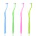 Ouligay 4 pieces Tuft Toothbrush IntSuchelbrush Interspace toothbrushes End-Tuft Tafeded trim toothbrush soft tubing brush brush interdental braces for detail cleaning