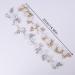 Chargances Bridal White Flower Hair Vine Wedding Leaf Crystal Headband Dainty Pearl Statement Handmade Hair Accessories for Women and Girls Brides (Gold) - Buy Online on GoSupps.com