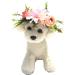 Soonhua dog flower crown adjustable for weddings flower garland pet hair band photography props headdress for festival wedding birthday party