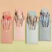 Travel Makeup Brush Set - 8PCS Mini Premium Synthetic Fiber | Foundation Blush Concealer Eyebrows Eye Shadow Lip Brush | Beige Pink with Storage Bag - Shop Internationally - Buy Online on GoSupps.com