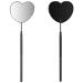 Miuffue Lovely Lash Mirror  Heart Shaped Detachable Stainless Steel Eyelash Mirror  Lash Mirror for Eyelash Extensions  Lash Extension Supplies and Tool for Lash Techs  Black
