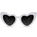 White Bride Sunglasses for Bachelorette - Heart Glasses for Bridesmaid Sunnies Bride to Be Gift Bachelorette Accessories Party Favors (Pearl