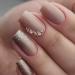 Mouyouglow Press on Nails Kurz Square Dark Nude Gold Glitzer Rhinestones Fake Nails Art Nails with nail glue brown monochrome artificial fingernails T11
