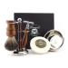 Haryali London Professional shaving set razor planer razor plane synthetic black hair shaving brush stand razor shell for wet shaving vintage rasier set made of wood