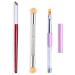 SILPECWEE 3Pcs Acrylic Nail Brush Set UV Gel Nail Ombre Brush Double-Head Sponge Pen Wooden Nail Art Gradient Painting Brush Manicure Tools NO2