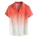Hawaiian Beach Shirts Mens Tie Dye Light Color Casual Stylish Fit Summer Beach Top Button Down Short Sleeves Tshirt Orange X-Large