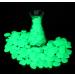 Halcyerdu 200 pieces bright pebble stones fluorescent stones green light stones night light stones for aquarium garden decoration
