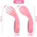 Vicloon Baby Fork and Spoon Set - 4Pcs Self Feeding Utensil for Infant Toddler Children - Easy Grip Toddler Cutlery Kit - Baby Weaning Spoons - First Led Training - Red/Pink - Buy Online on GoSupps.com