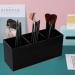 Black Acrylic Makeup Brush Holder - 3 Slot Organizer for Cosmetics Brushes - Buy Online on GoSupps.com