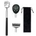 1 piece of removable back scratches with 2 replacement heads and 1 piece of storage bag retractable massage device made of stainless steel portable device for itching (21 59 cm)