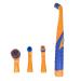 Household Sonic Electric Cleaning Brush Power Scrubber with All Purpose 4 Brush Head Dirt Oil Dust Cleaner (Orange)