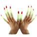 10Pcs False Nails Costume Prop Nails Halloween Luminous Witch Fingers Fake Finger False Witch Nails Witch Finger Fake Nails Halloween Costume Nails Fake Finger False Witch Nails Green