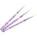 3 Pcs Miniature Nail Art Brushes | Thin Liner Pens for DIY Nail Art | Fine Detailing & Acrylic Painting | Purple - Buy Online on GoSupps.com