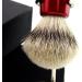 Premium Men's Badger Hair Shaving Brush with Silver Tip & Shiny Red Base | Stainless Steel Brush Stand | International Shipping Available - Buy Online on GoSupps.com