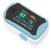 Pulsoximeter easy home oximeter finger pulseximeter for measuring the oxygen saturation (SPO2) heart rate and PI rotatable OLED display with batteries portable converting band and nylon bag blue