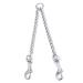 LERTREEUK Double Dog Leash Stainless Steel 2 Way Chain Double Dog Coupler Double Leash (60cm)