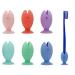 Toothbrush holder silicone fish toothbrush holder silicone toothbrush head protective cover silicone toothbrush cover mini toothbrush holder bathroom accessories (6 pieces)