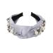 1 Piece Women's Wide Headband Vintage Pearl Headband Knotted Headband Hair Band Knot Headbands Headband Hair Accessories Headwear for Women Girls Light Grey lightgrey