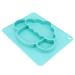 Toddmomy Non- Dinner Plate Kids Dinner Plates Green Dinner Plates Silicone Kids Plates Silicone Grip Dish Children Divided Plates Supplementary Food Plate Toddler Food Plate Kids Dishes 23X18.3X3cm centimeter