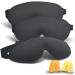 Sleep Mask 3 Pack Sleep Masks for Women Men Blackout Eye Mask with Earplugs Suitable for Travel/Napping