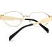 Buy JOVAKIT Retro Blue Light Blocking Glasses for Women | Vintage Oval Eyeglasses - Fashionable 54mm Gold Frame for TV & Computer Use - Buy Online on GoSupps.com