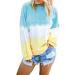 Bigfanshu Women's Print Harajuku Sweatshirts Pullover Cewneck Warm Tops Sweatshirt Tie Dyeing Gradient Hoodie Jumper Sky Blue - Buy Online on GoSupps.com
