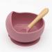 Suction Bowl & Bamboo Spoon Weaning Set | Food Grade Baby Feeding Bowls & Spoons | BPA Free Silicone Children Tableware - Buy Online on GoSupps.com