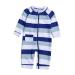 BONVERANO Baby Boys Swimsuit Toddler Bathing Suit Full-Length Zipper One Piece Swimwear with UPF 50+ Sun Protection 3-6 Months Stripe