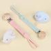 Silicone Pacifier Clip 2 Pack with Wooden Clip for Teether Pacifiers - Pink Mint - Buy Online on GoSupps.com