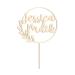 Alsino personal cake topper for all occasions - wedding birthday baptism birth communion confirmation - made of sustainable wood (la -50) wedding leaves