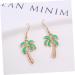 Korean Green Dangle Post Earrings for Women - Delicate Ear Drop Jewelry - Buy Online on GoSupps.com