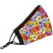 Kids Washable Face Mask - Adjustable Earloops & Nose Wire - 3 Layer Cotton - Ages 5-12 - Filter Pocket - Hibiscus Design - Buy Online on GoSupps.com