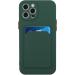 Tivenfezk Nadoli Silicone Case for iPhone 15 Pro - Ultra Thin Shockproof Scratch-Resistant Wallet Cover with Credit Card Holder - Dark Green - Buy Online on GoSupps.com