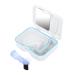 Ververt Touch denture box denture storage box with mirror false teeth container box 1 pack denture box storage case 4.7 x 3.5 inches white and clear