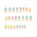 Buy Justotry 24-Piece Multi-Colored Almond & French Artificial Nails | Press-On Acrylic Fingernails for Women - Rainbow Swirl Design - Buy Online on GoSupps.com